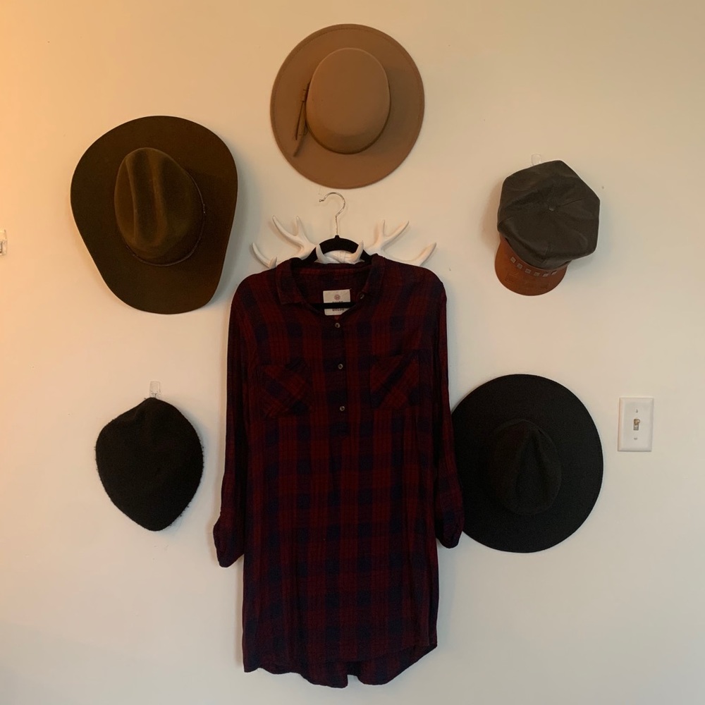 Flannel shirt dress